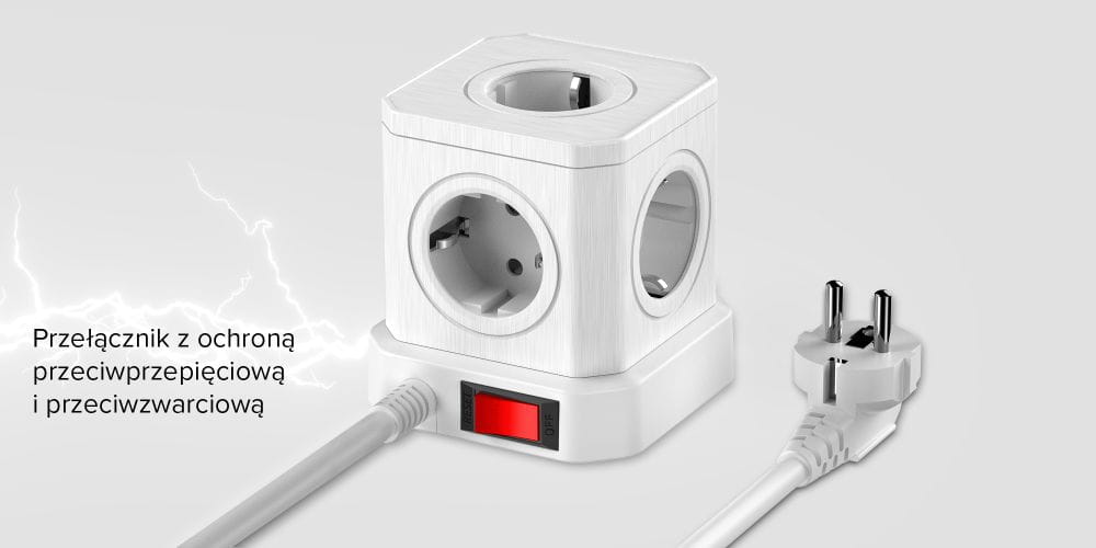 kostka zasilająca newell gan power cube 9w1 biała