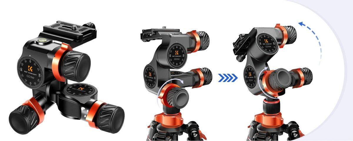głowica 3d z przekładnią zebątą k&f concept gd3w