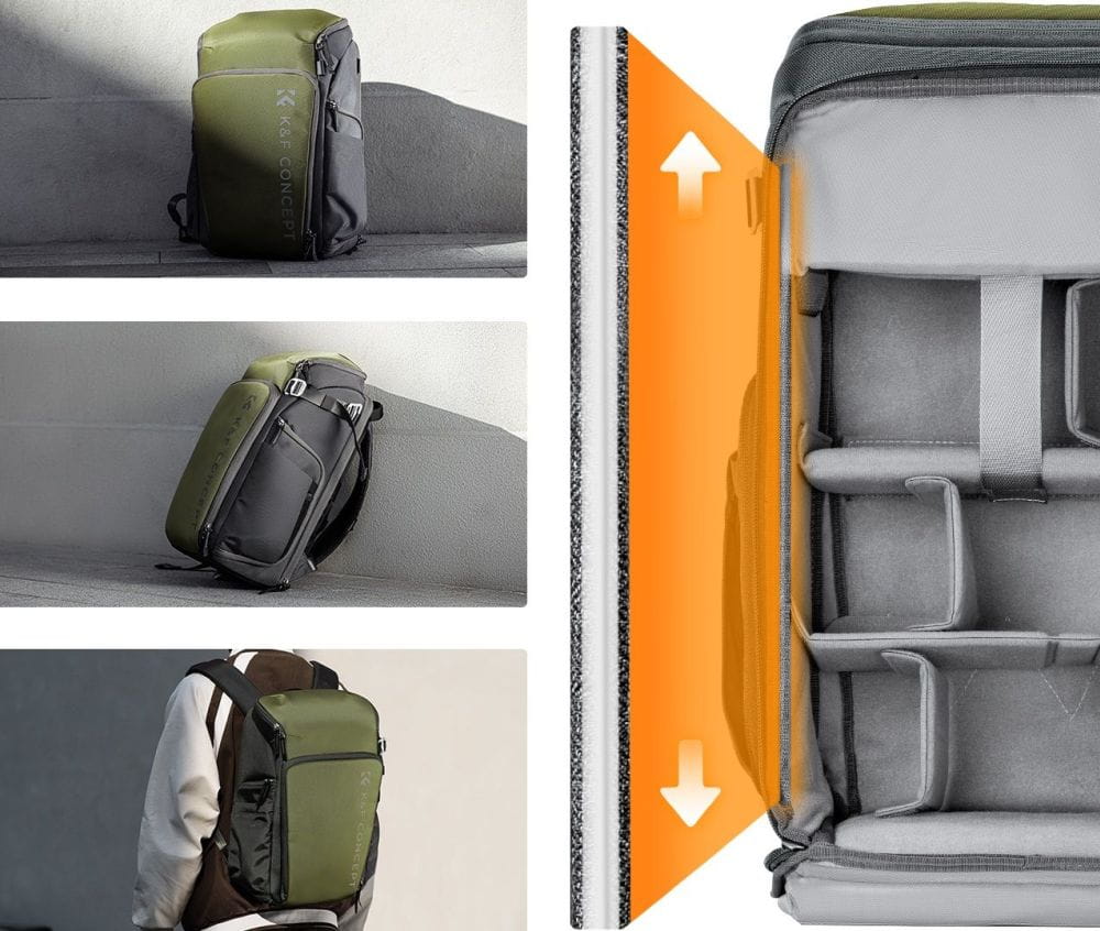 plecak fotograficzny k&f concept zielony 25l