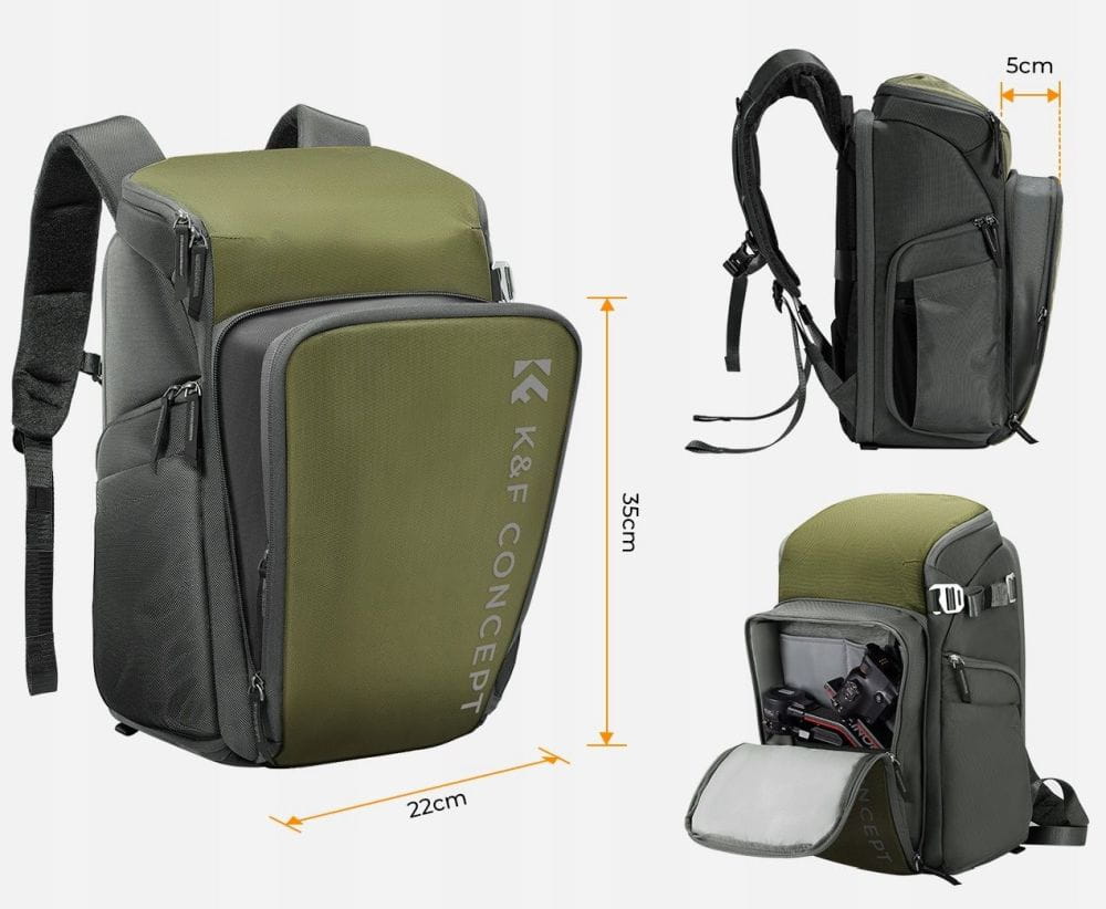 plecak fotograficzny k&f concept zielony 25l