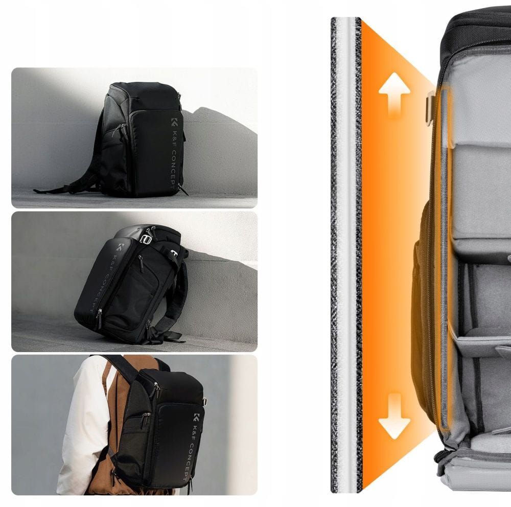 plecak fotograficzny k&f concept czarny 25l
