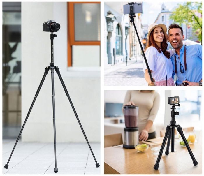 statyw fotograficzny 30-170 cm k&f concept + pilot do telefonu