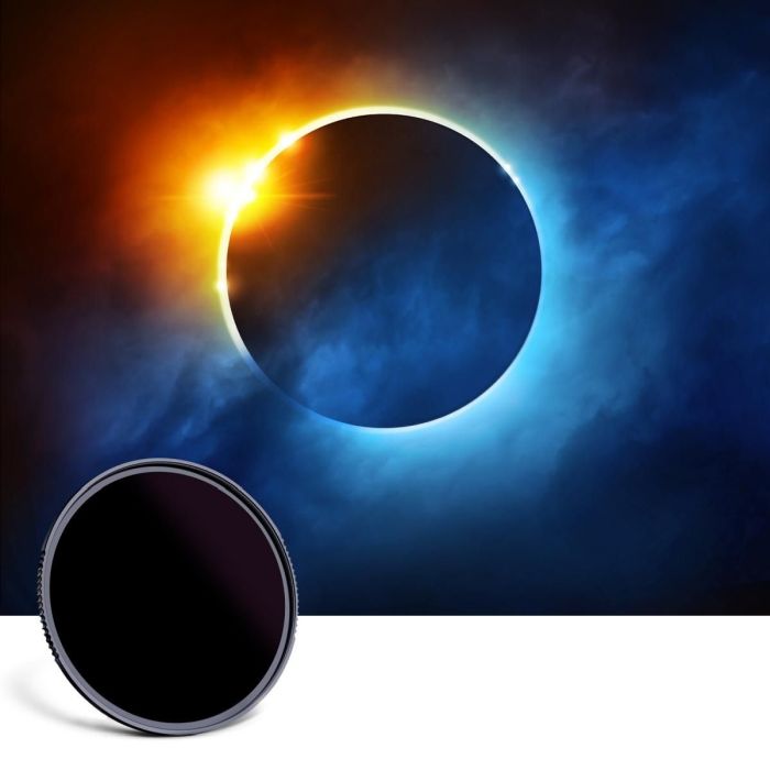 filtr słoneczny k&f concept do fotografii zaćmienia 62mm