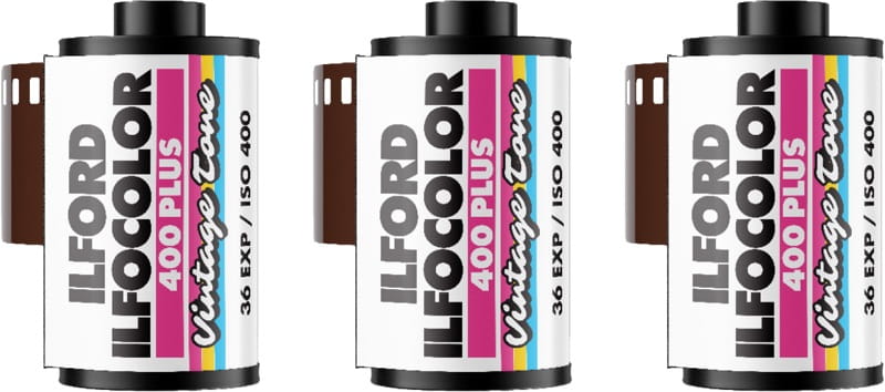 film ilford ilfocolor 400 plus vintage tone 35mm 36 exp 3-pack