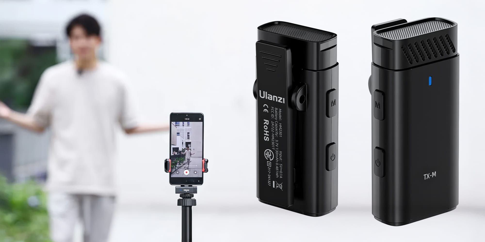 zestaw do bezprzewodowej transmisji dźwięku ulanzi hm2301 - usb-c