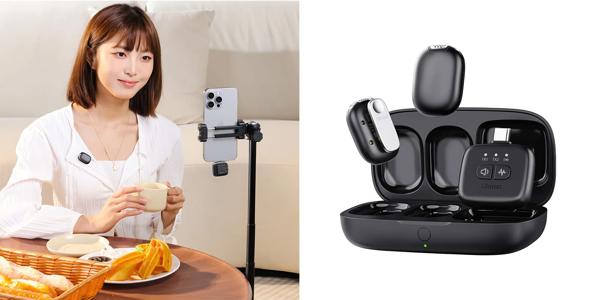zestaw do bezprzewodowej transmisji dźwięku ulanzi a30 tiny - usb-c