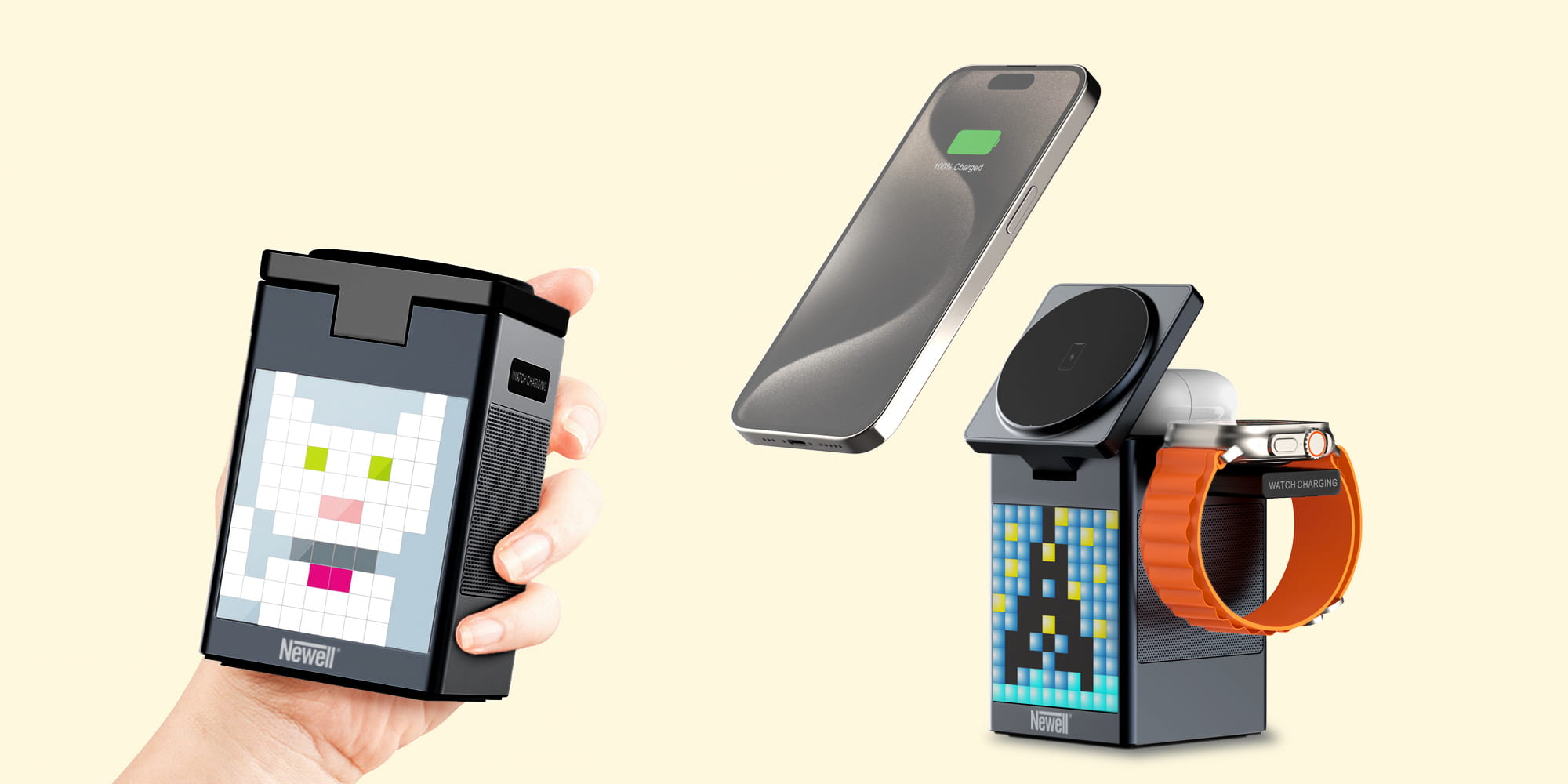 ładowarka magsafe z głośnikiem i wyświetlaczem newell induone magplay do 3 urządzeń mobilnych