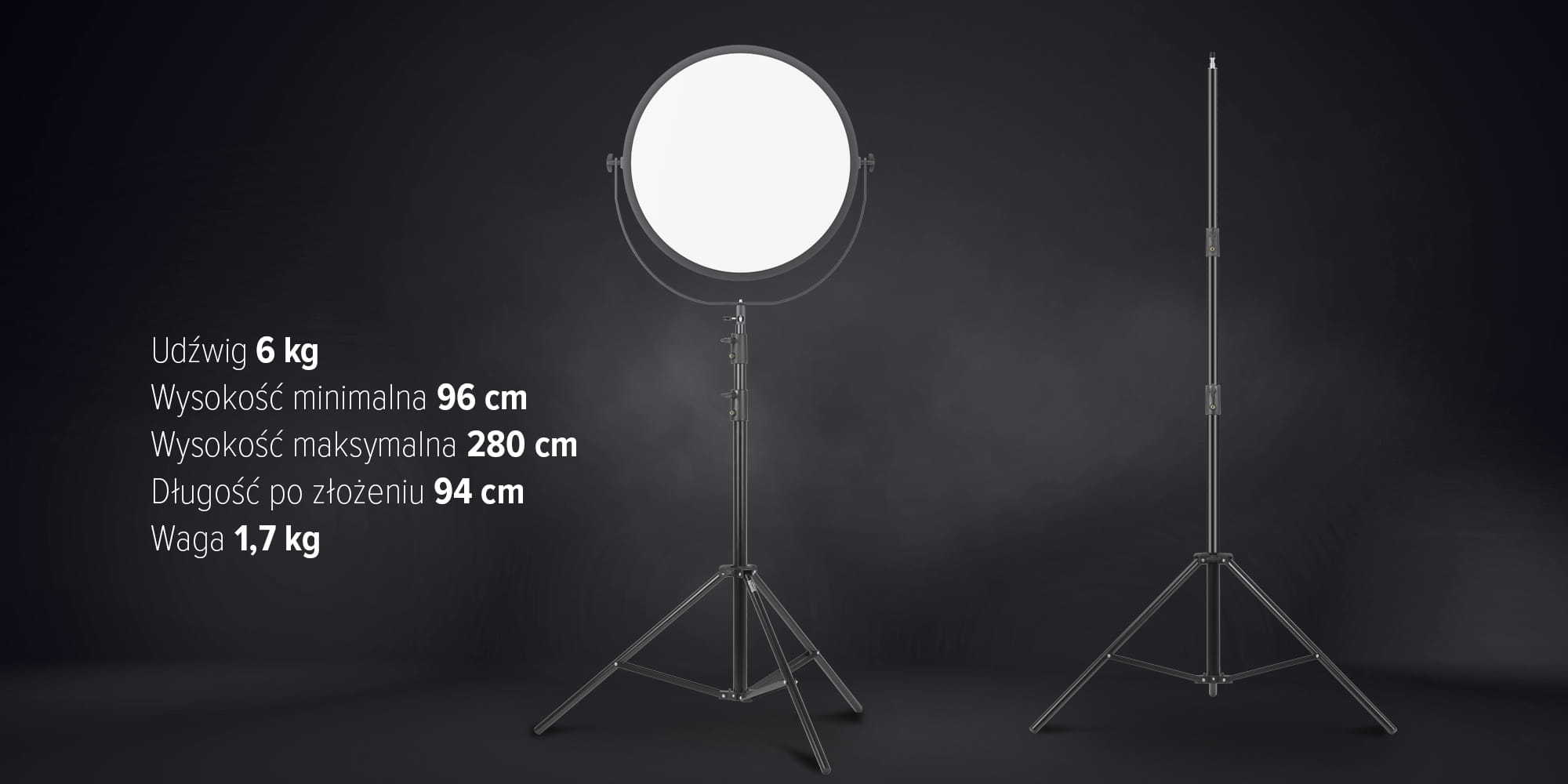 zestaw newell lampa led air artha i statyw oświetleniowy talos