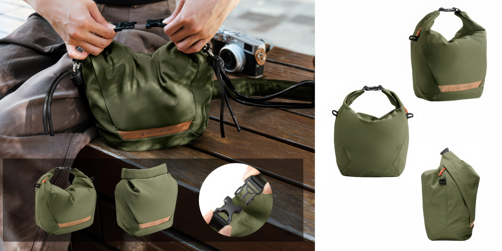 torba k&f concept urban wander sling u11 5 l - zielona