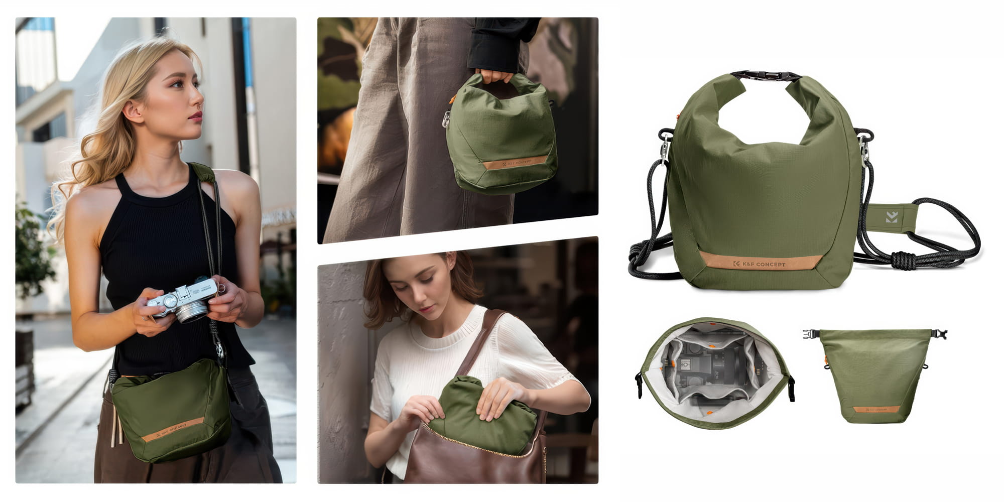 torba k&f concept urban wander sling u11 5 l - zielona