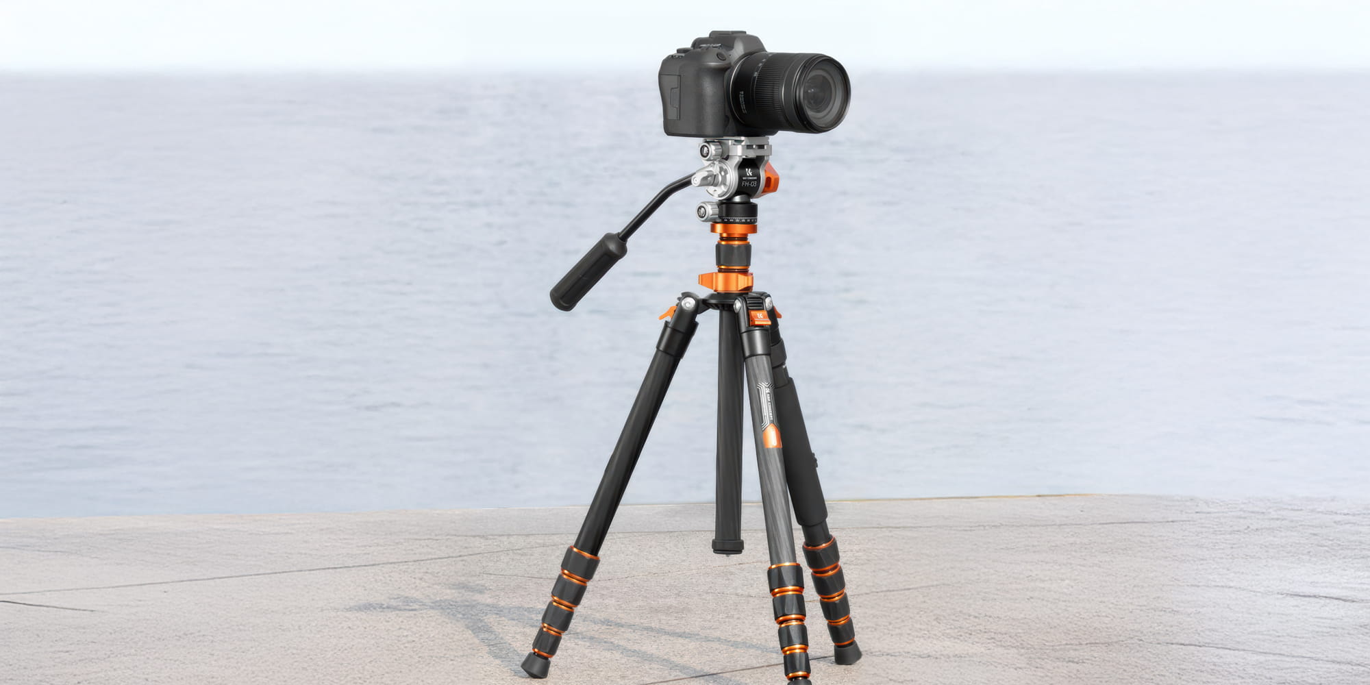 statyw video k&f concept o255c4 z głowicą fh-03