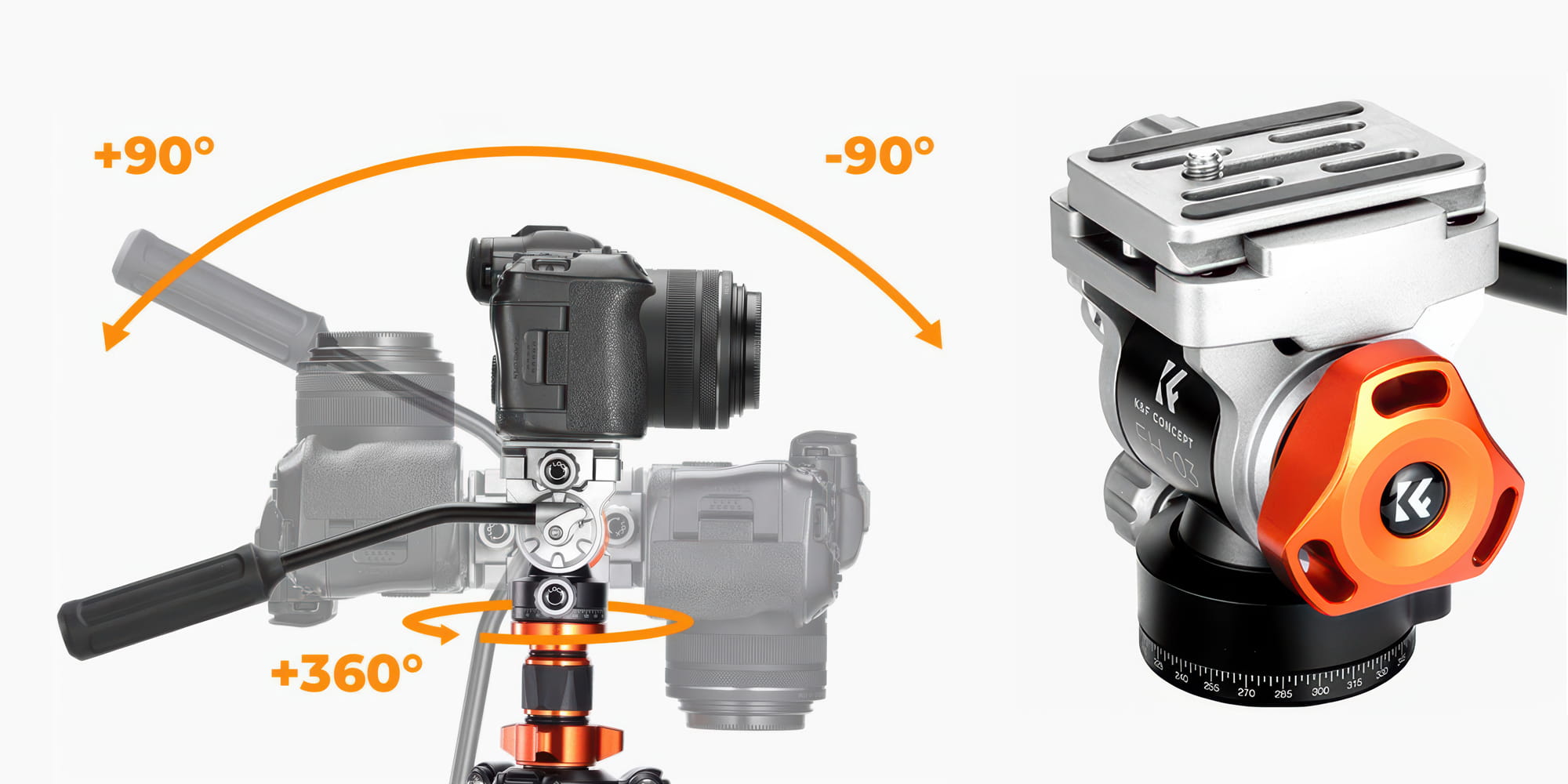 statyw video k&f concept o255c4 z głowicą fh-03
