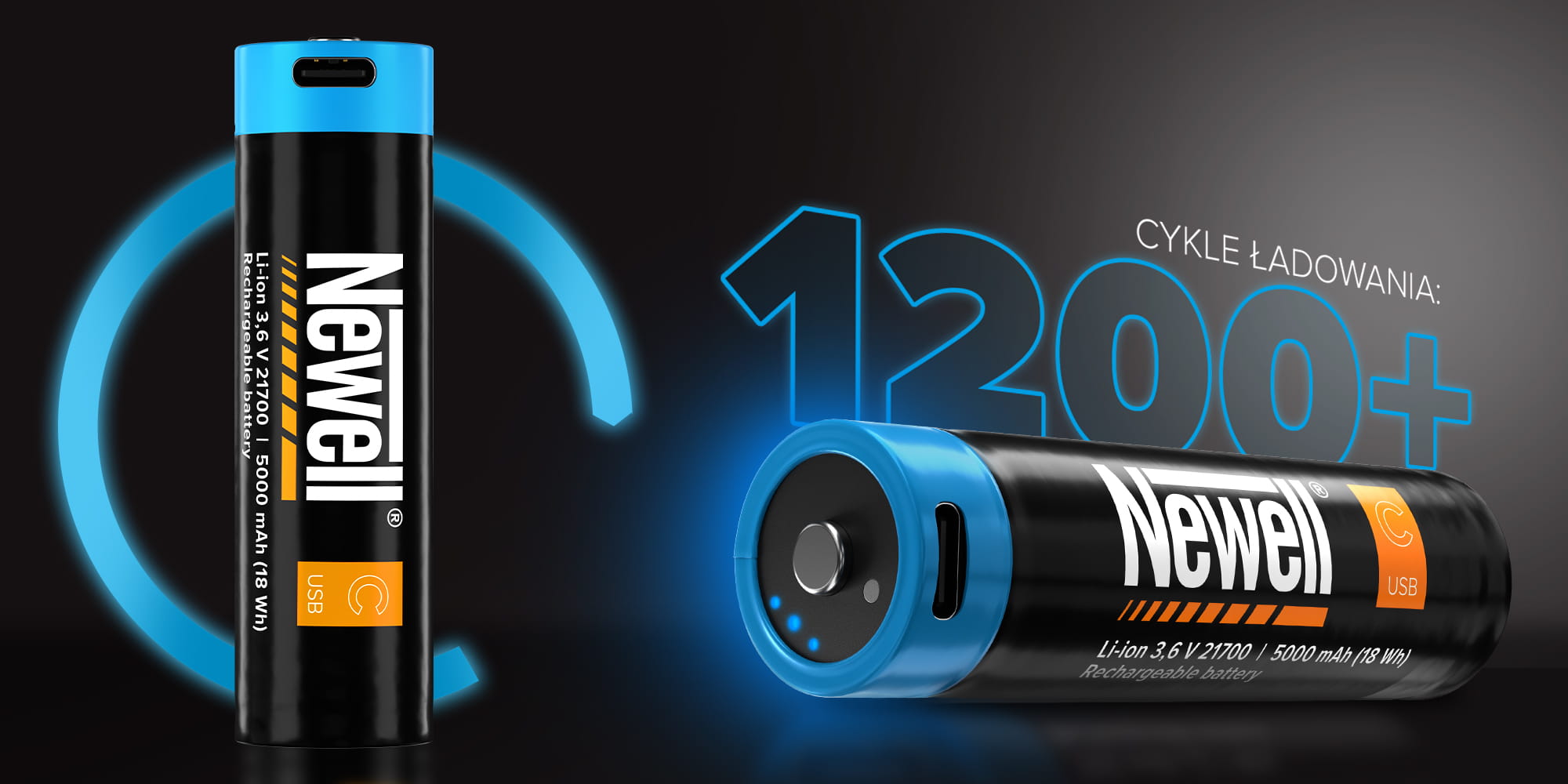 akumulator newell 21700 usb-c 5000 mah 2 szt. blister