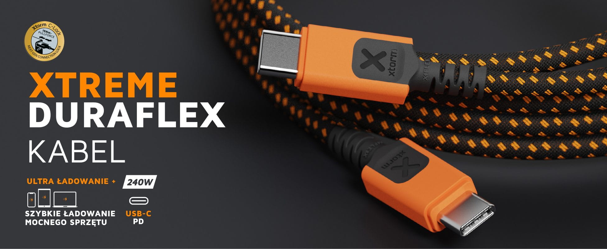 kabel xtreme usb-c pd ultra 240w (1,5m)