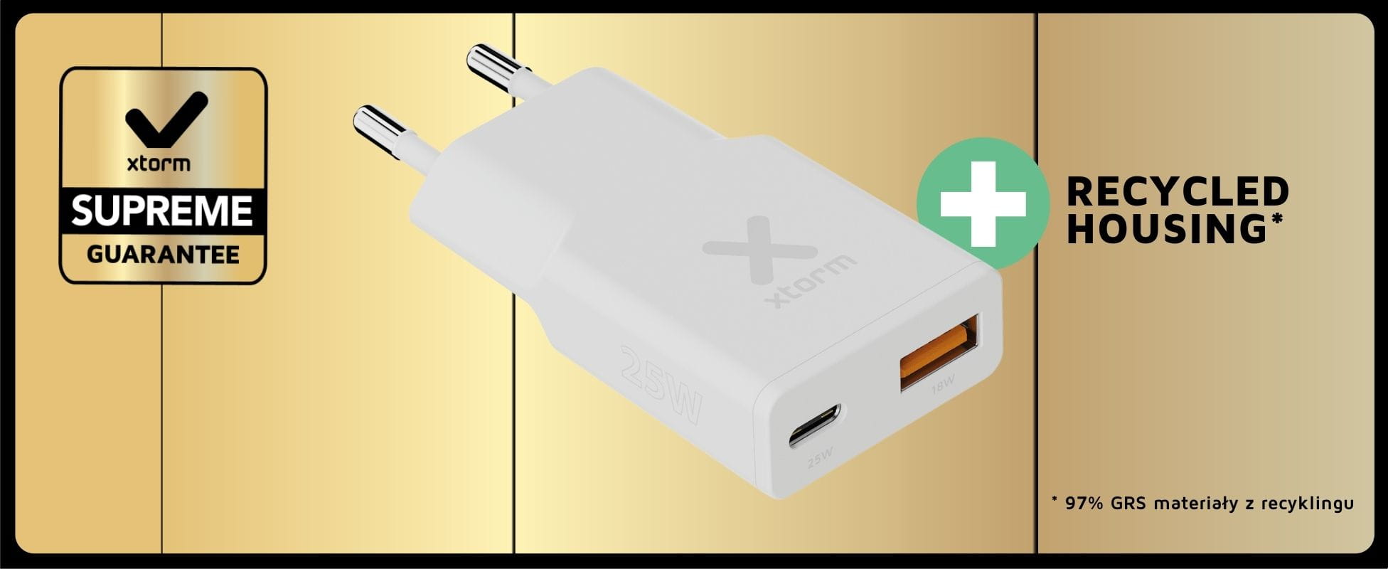 ładowarka sieciowa xtorm slime line go2 25w go2 biała