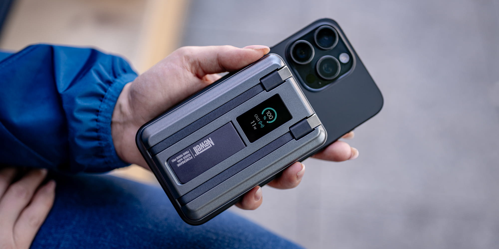 power bank newell ms-10000 pro magsafe 10000 mah 2x usb-c - szary