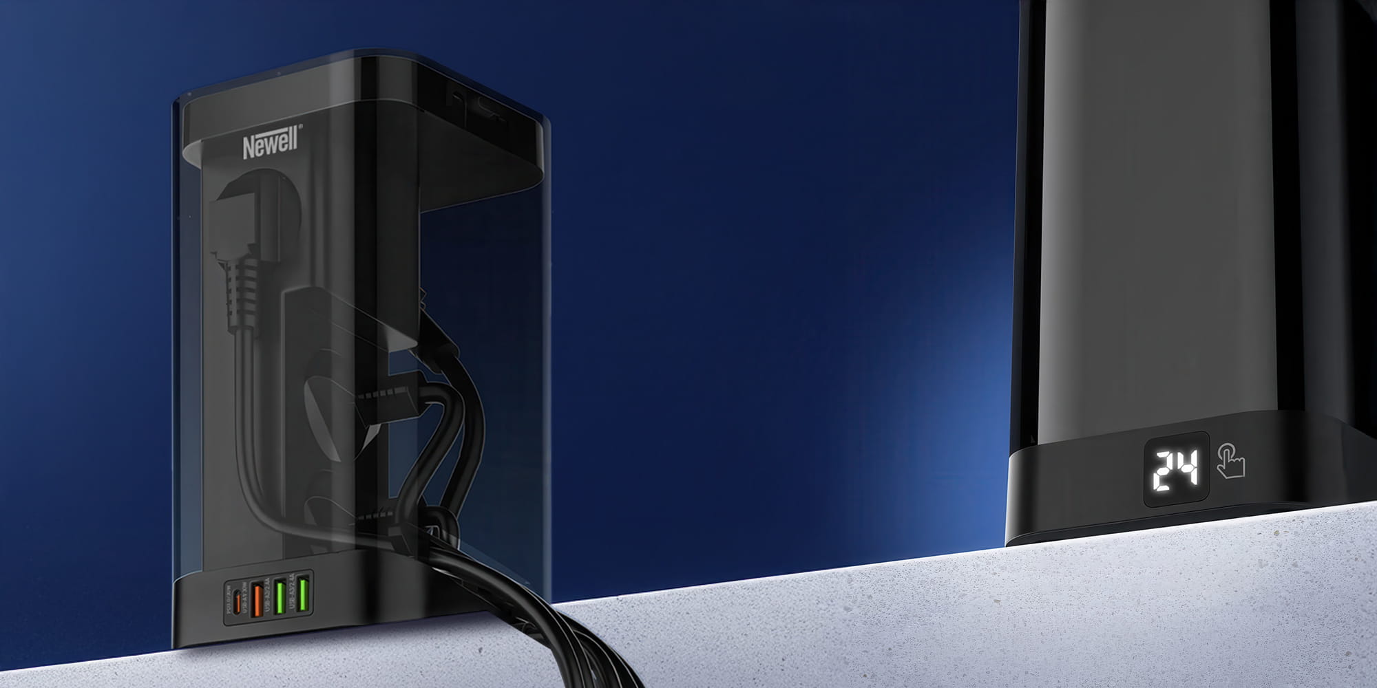 stacja zasilająca newell gan power cube 8w1 z ładowarką indukcyjną