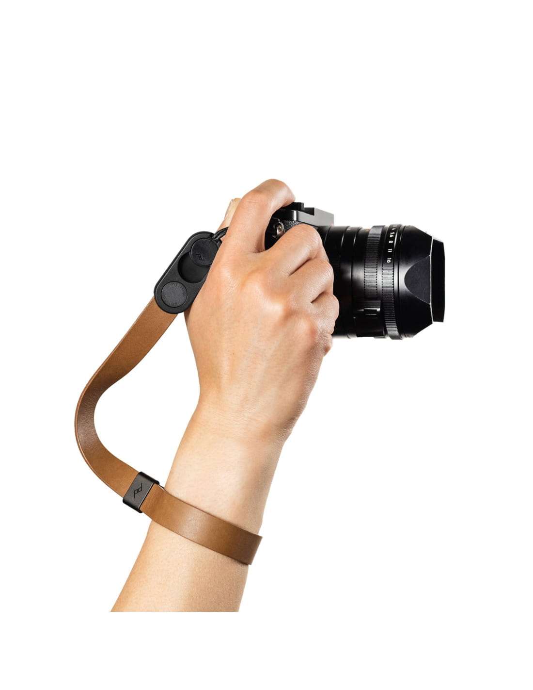 pasek na nadgarstek peak design cuff leather tan - brązowy