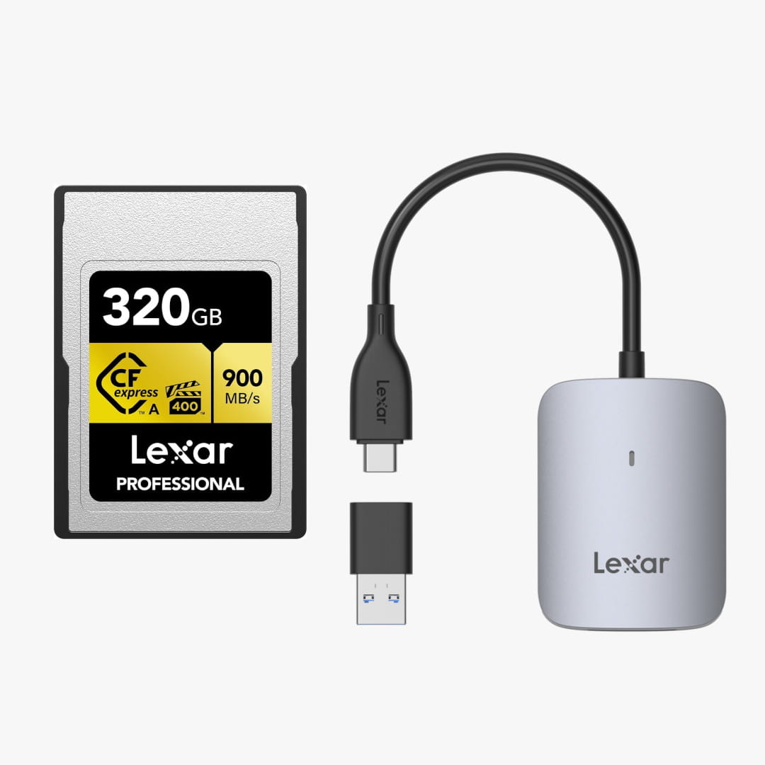 Karta pamięci Lexar CFexpress Pro Gold R900/W800 (VPG400) 320GB (Type A) + czytnik kart LRW515U