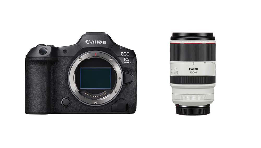 aparat cyfrowy canon eos r5 mark ii + rf 70-200mm f/2.8 l is usm