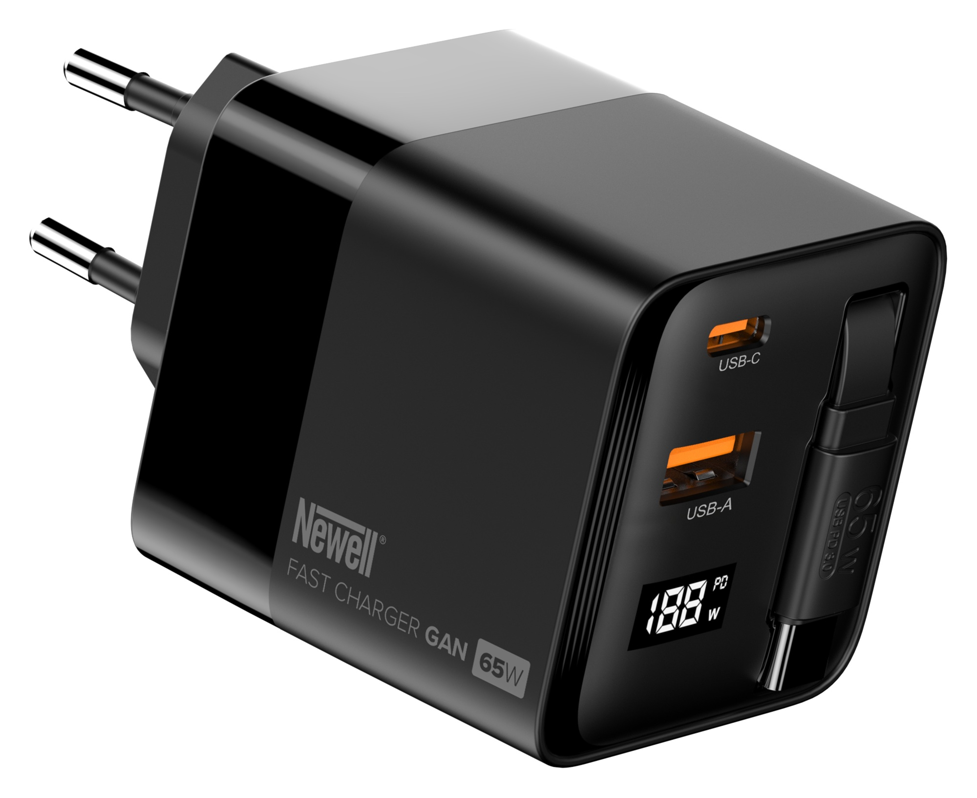 ładowarka sieciowa newell gan 65 w lcd - eu