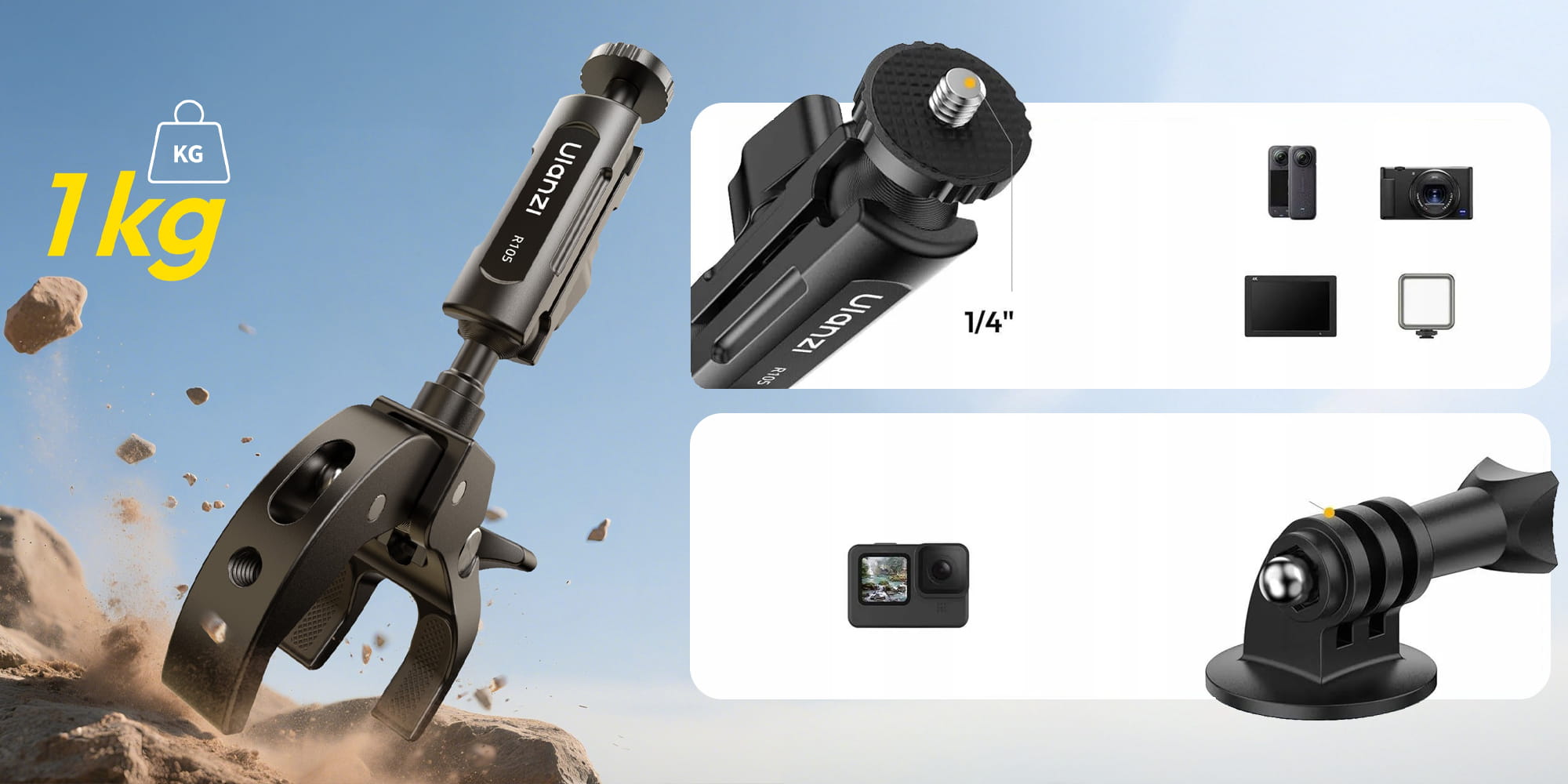 ramię montażowe ulanzi r105 z uchwytem super clamp