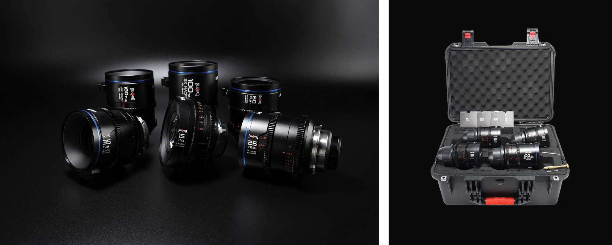 zestaw obiektywów laowa sword (25mm, 35mm, 60mm, 100mm) do arri pl