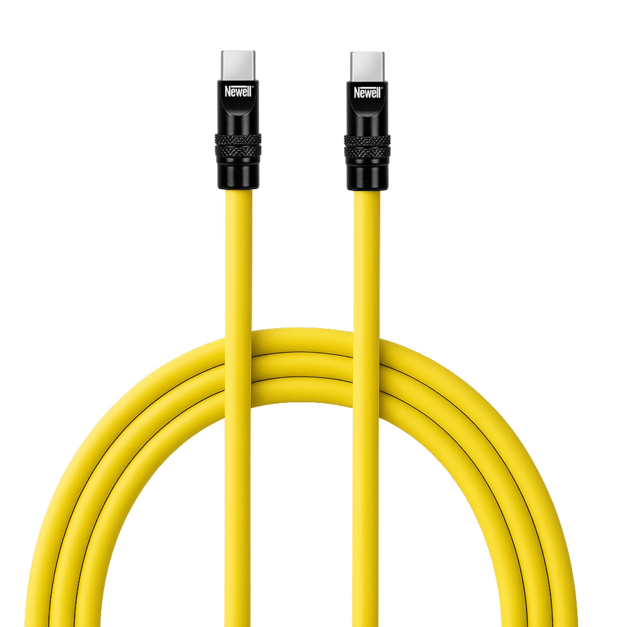 kabel newell usb-c - usb-c 100 w, 2 m, silikonowy, żółto-czarny