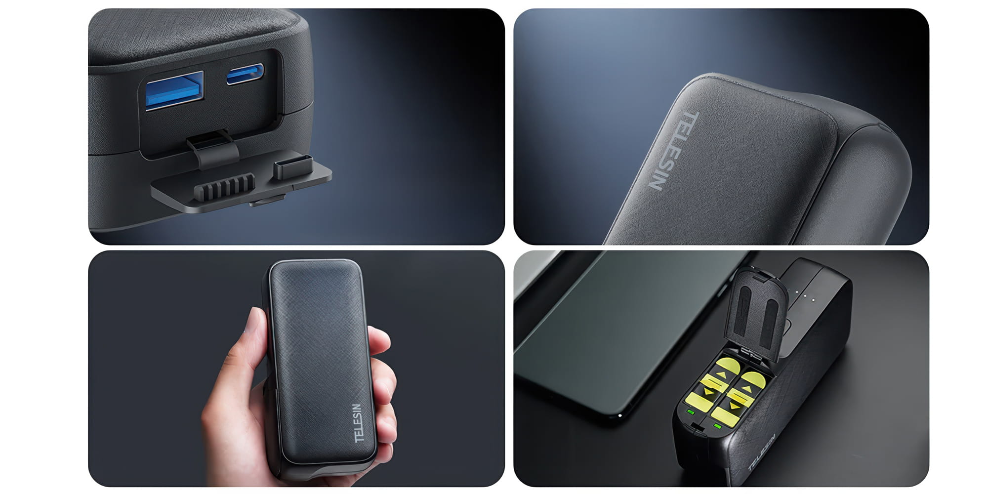 power bank telesin gp-pb-001 z wbudowaną ładowarką do akumulatorów gopro hero 5 - 12