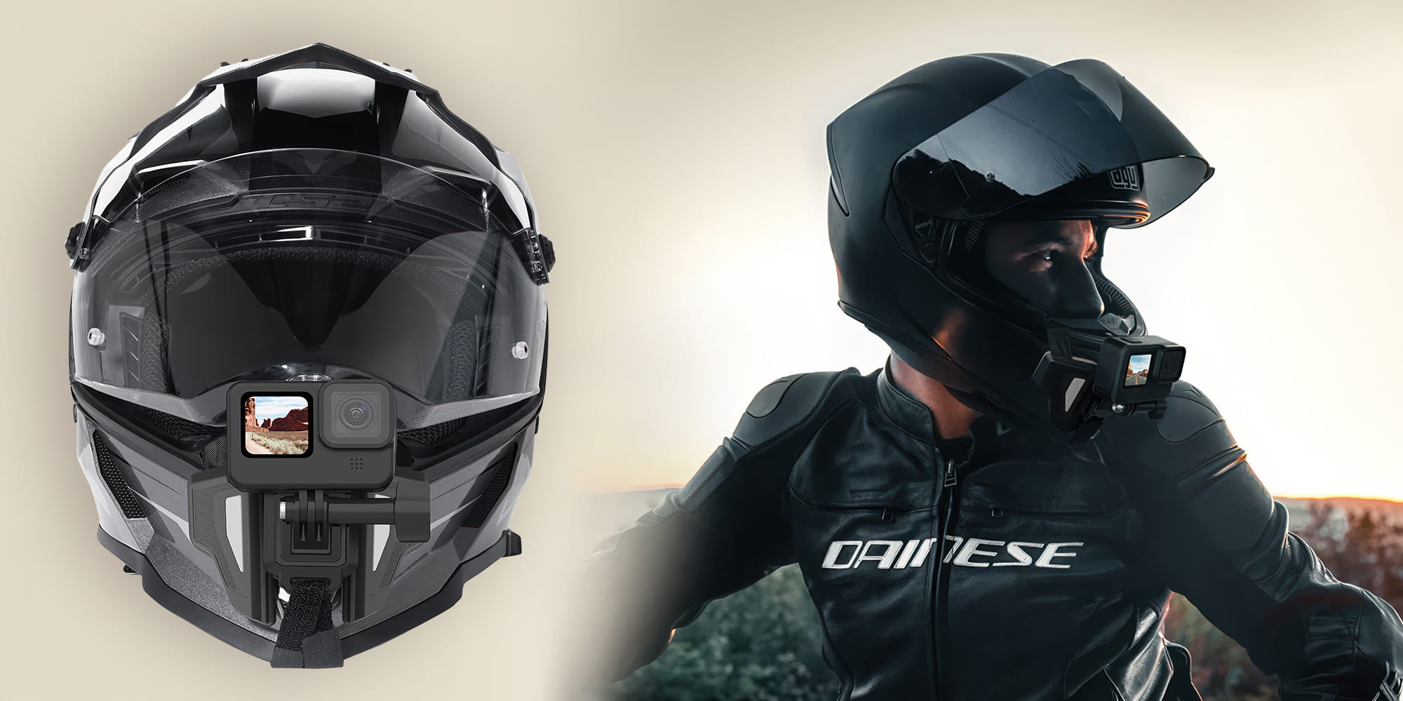 mocowanie na kask motocyklowy telesin gp-hbm-mt2-yh do kamer sportowych