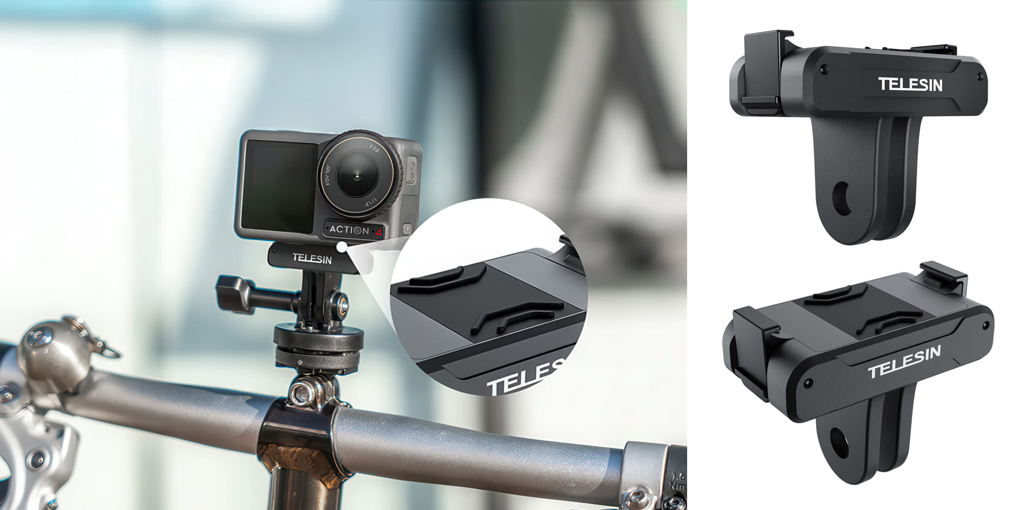 adapter montażowy do kamer dji action 3 / 4 / 5 pro na system gopro