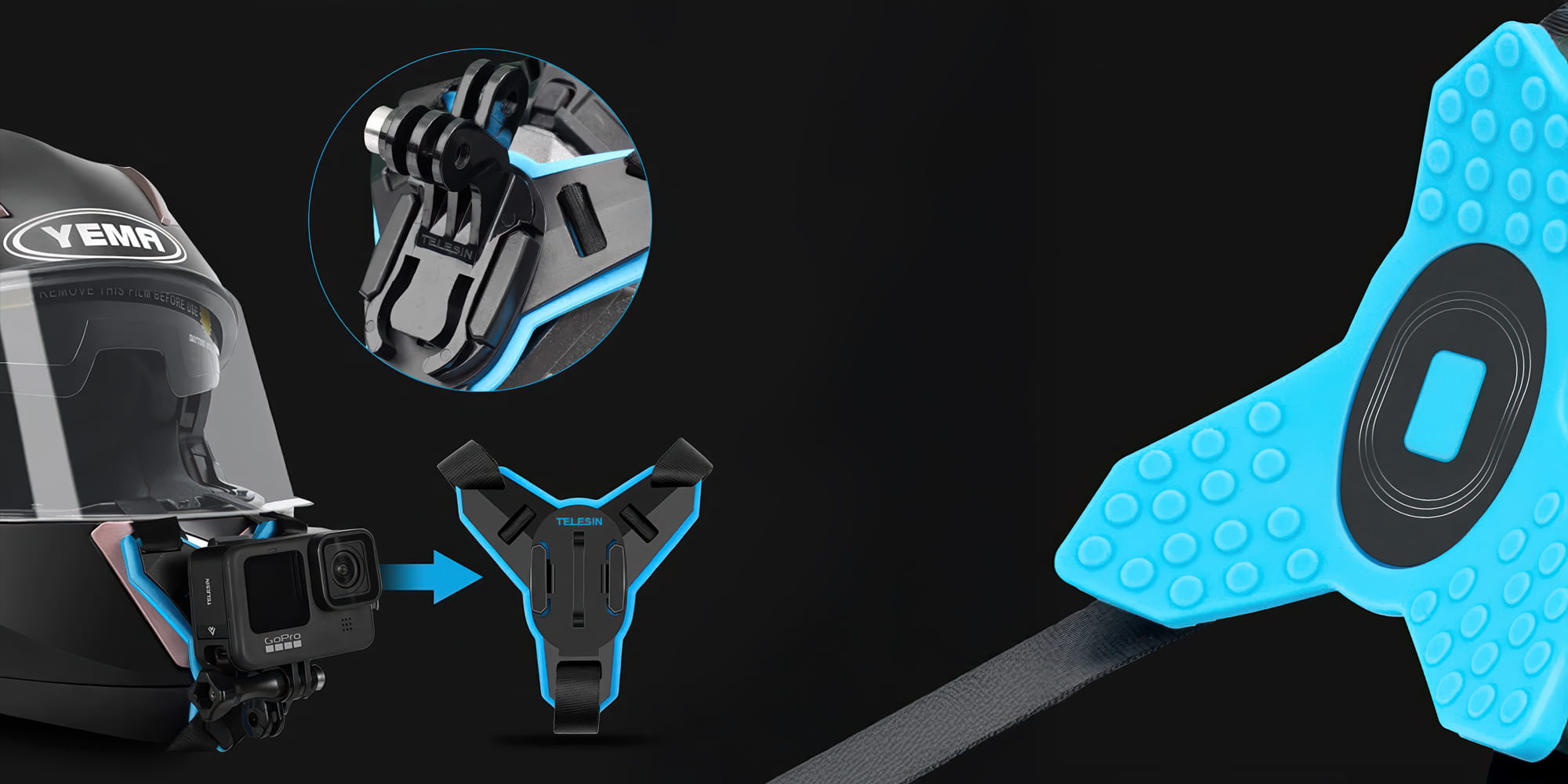 mocowanie na kask do kamer sportowych