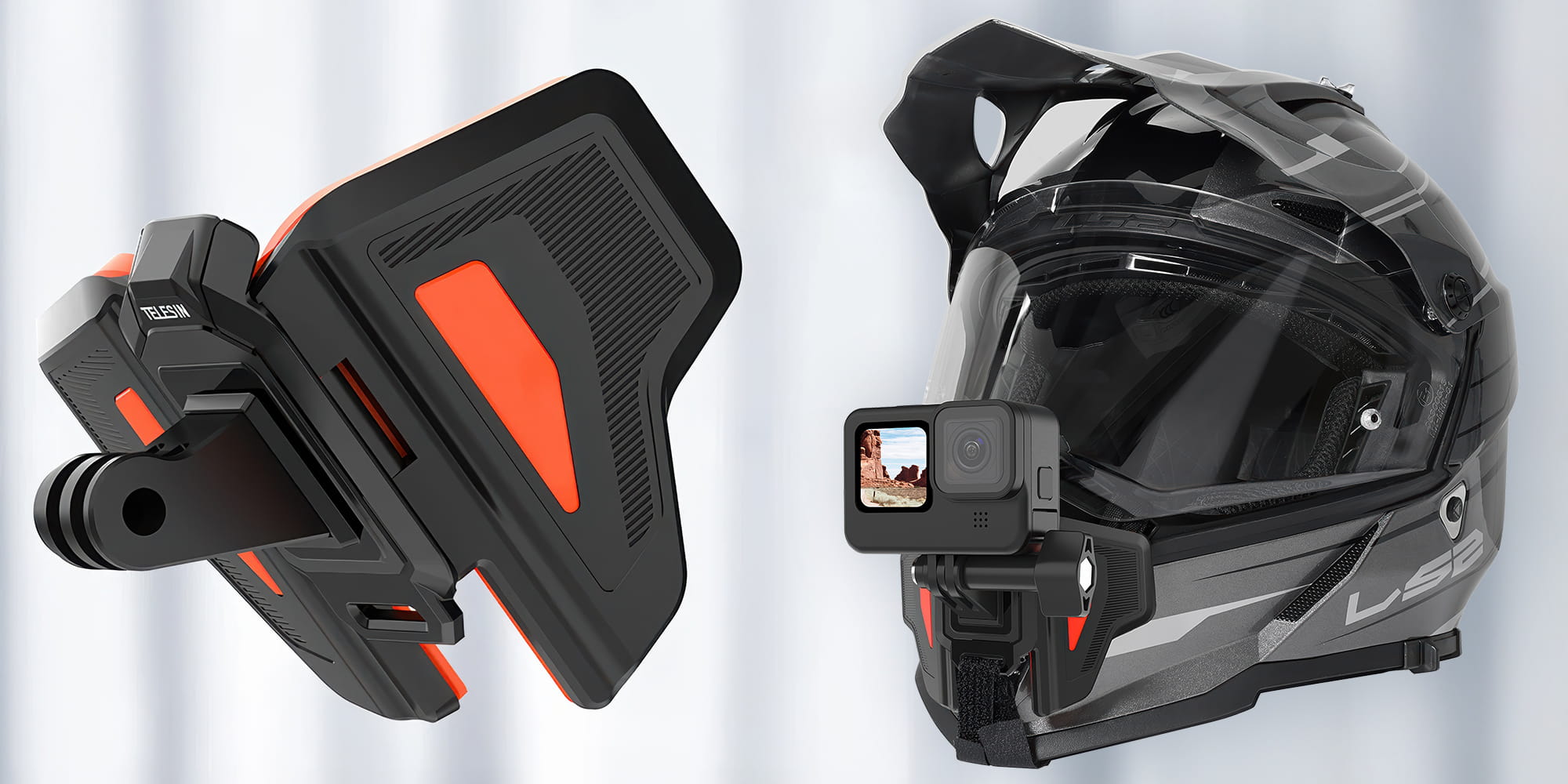 mocowanie na kask motocyklowy do kamer sportowych