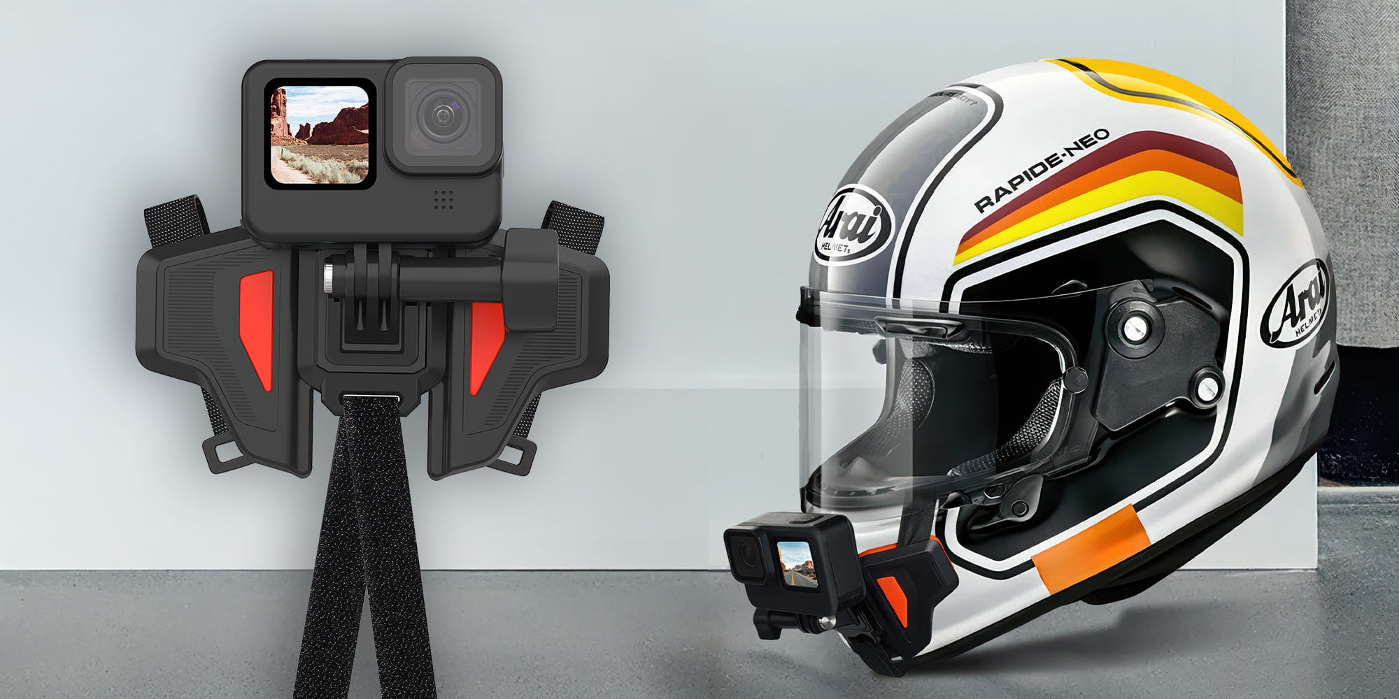 mocowanie na kask motocyklowy do kamerek sportowych