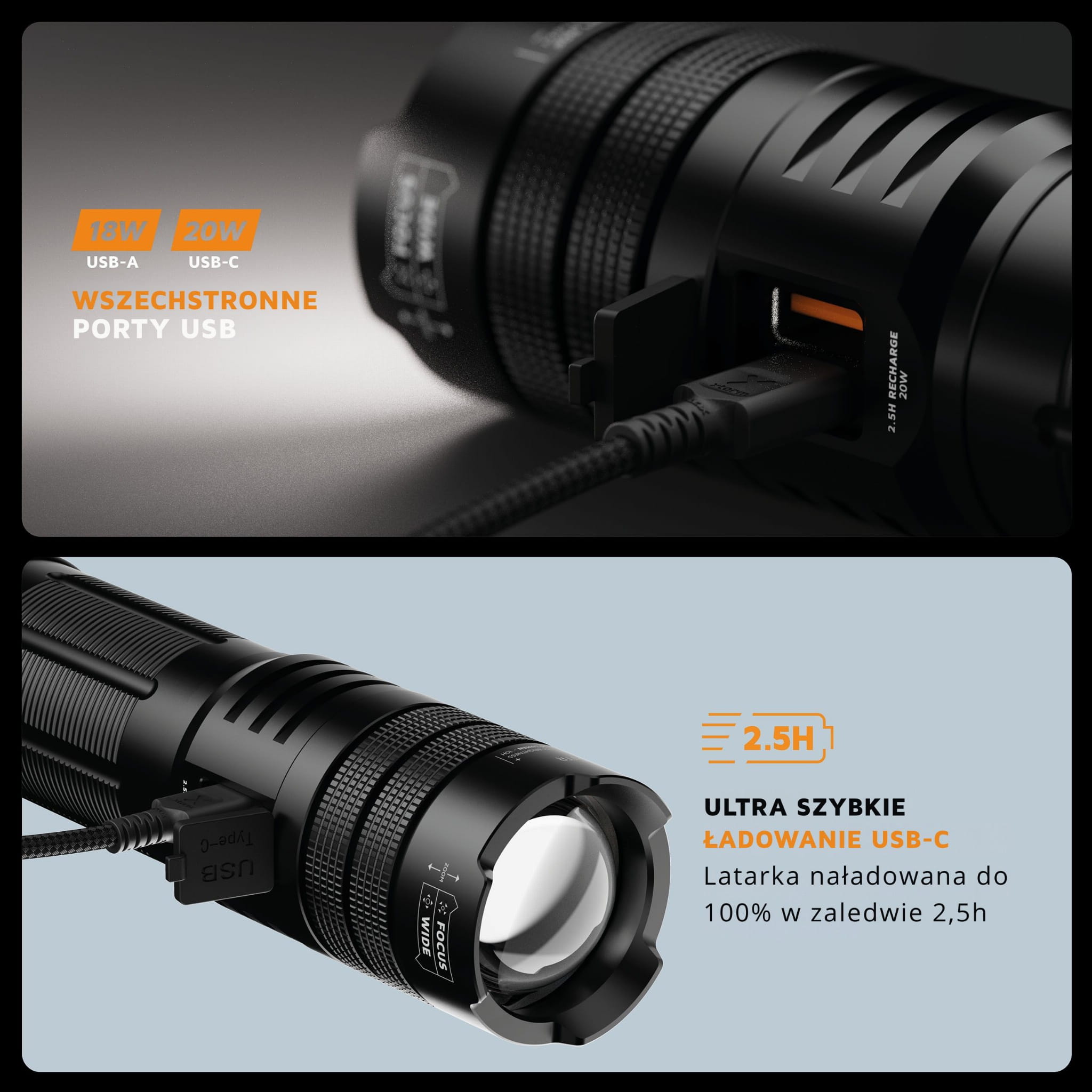 xtorm powerbank flashlight 10.500 mah 20w czarny