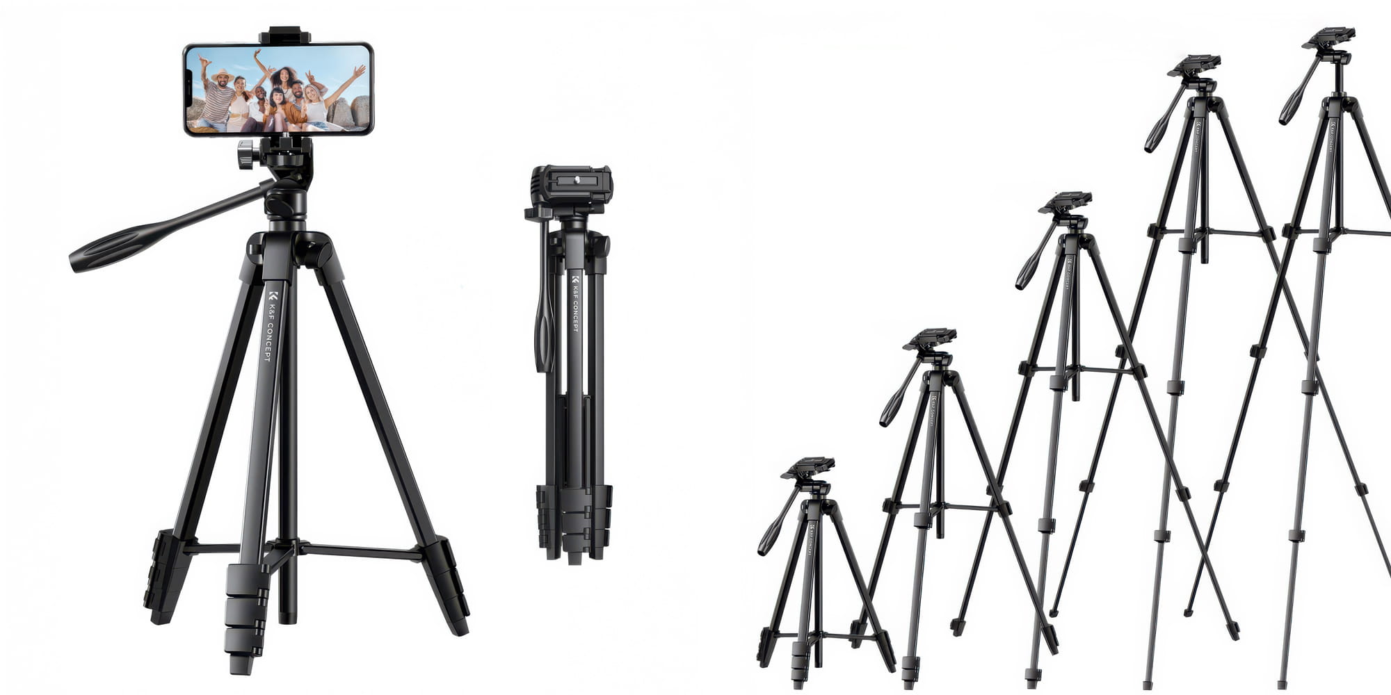 statyw video k&f concept s174a1 z uchwytem na telefon i pilotem