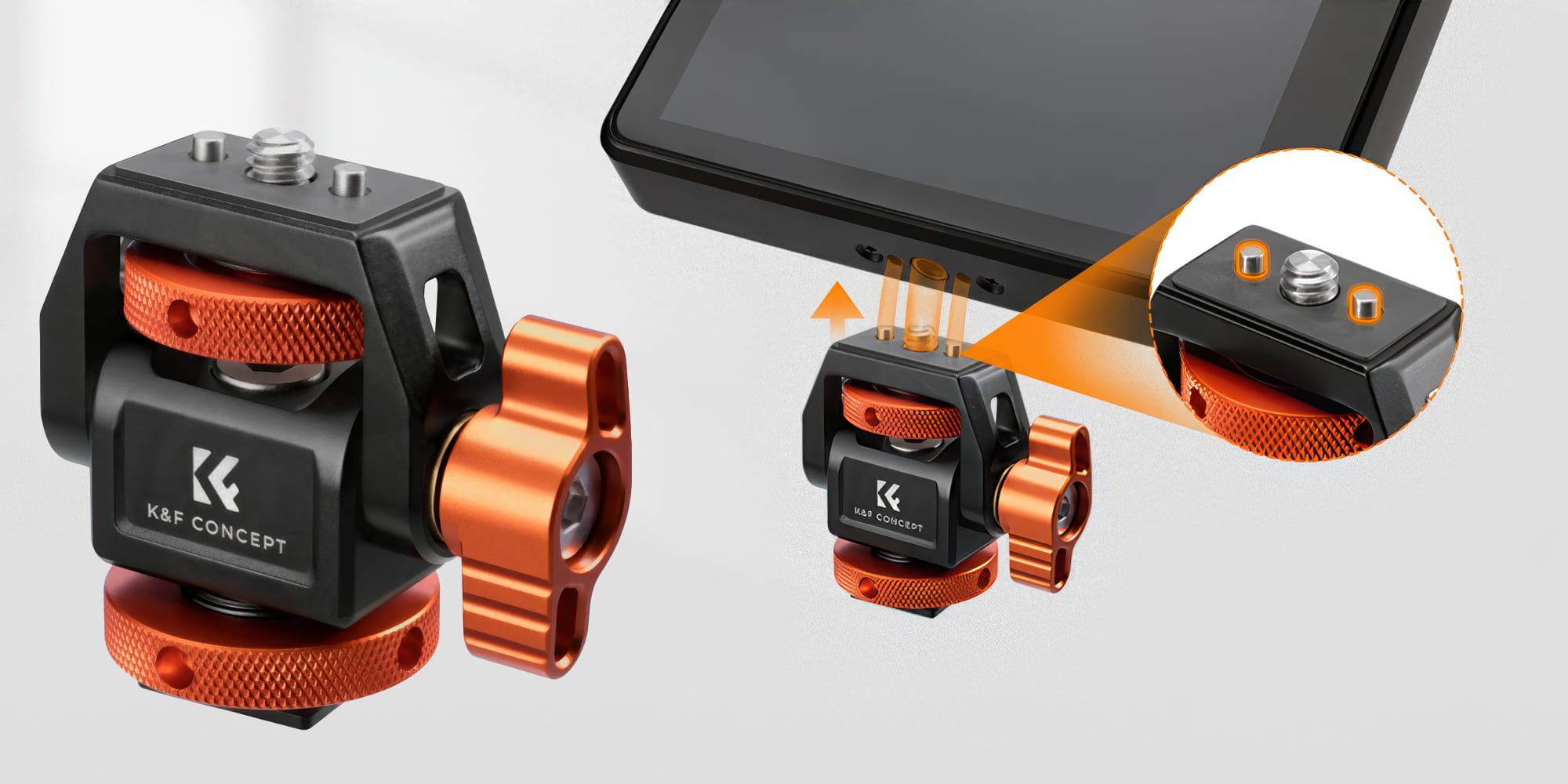 uchwyt montażowy do monitora k&f concept ms-42 - pomarańczowo-czarny