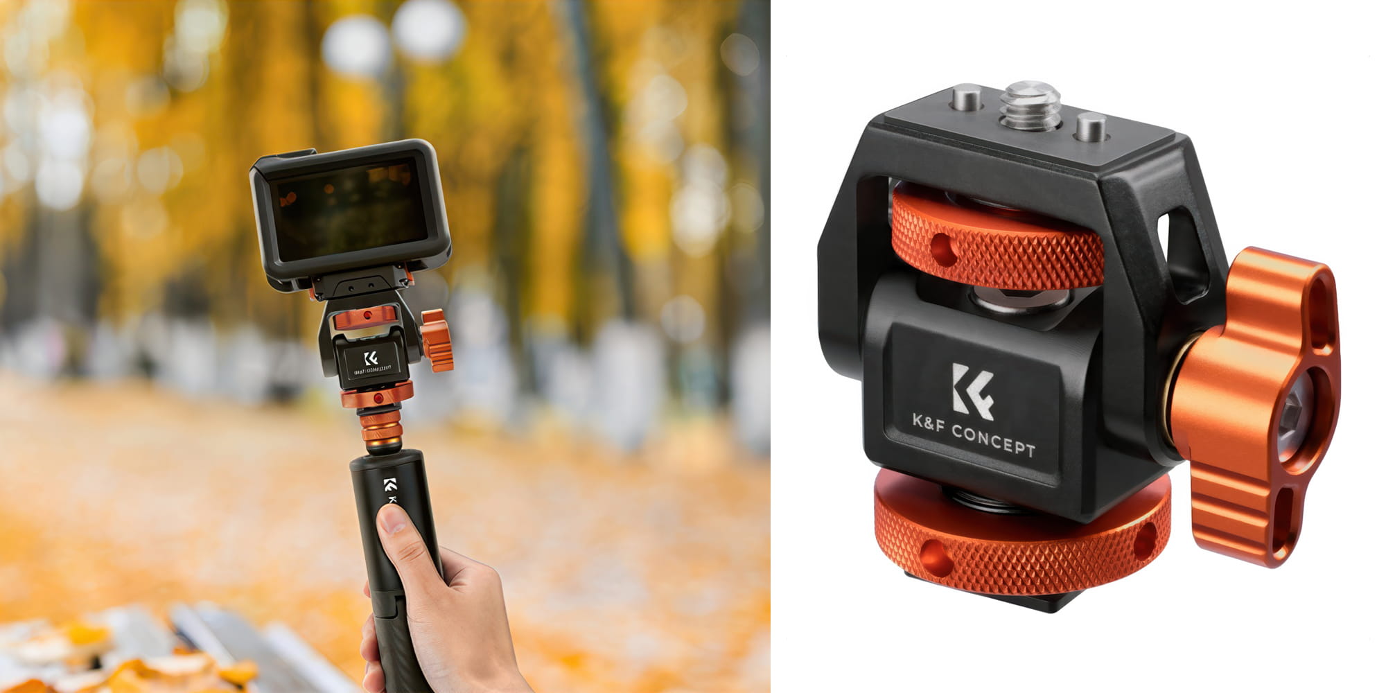 uchwyt montażowy do monitora k&f concept ms-42 - pomarańczowo-czarny