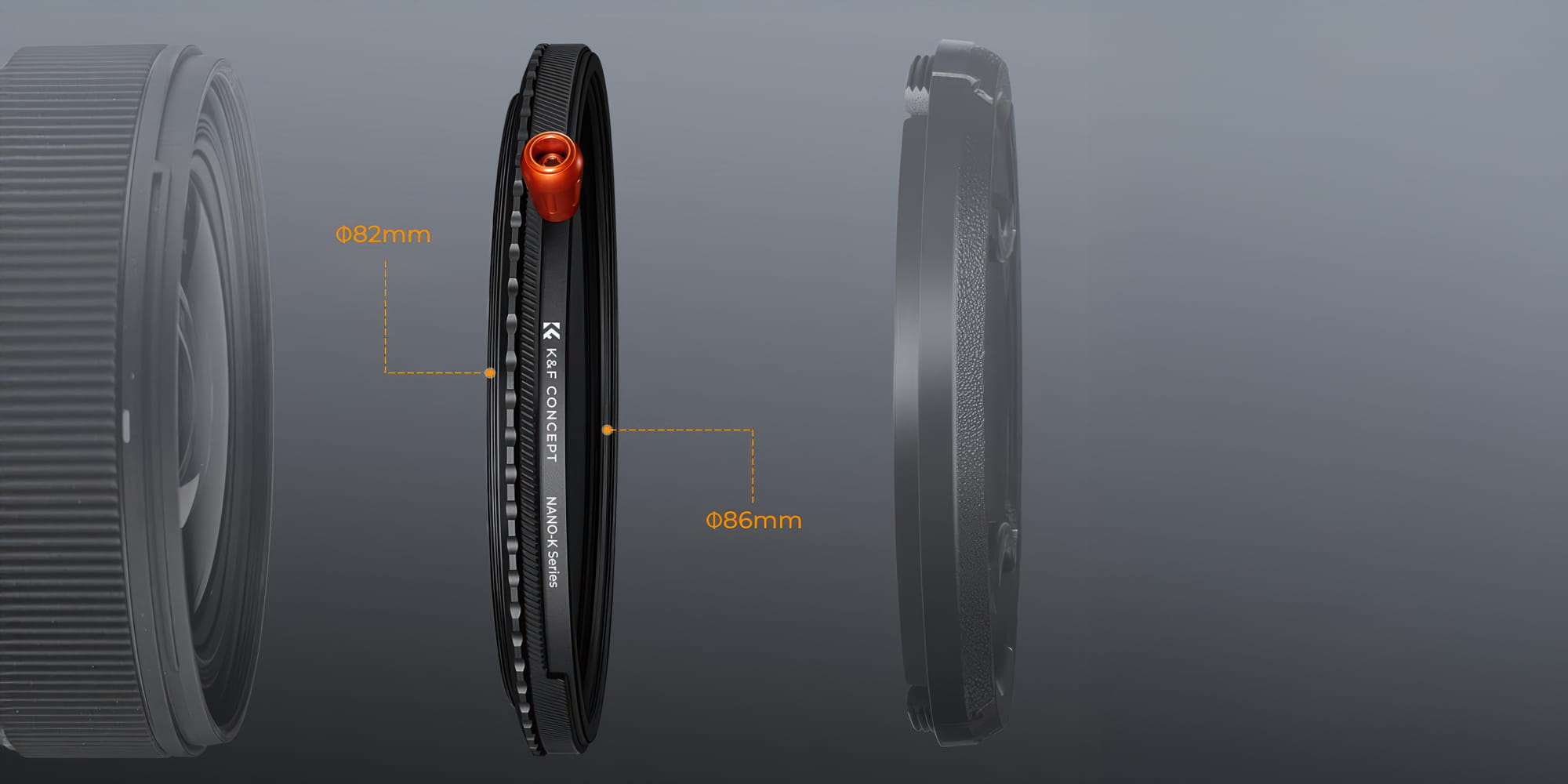 k&f concept nano-x mrc cpl & fader nd2-32 & black mist 1/4 - 43 mm