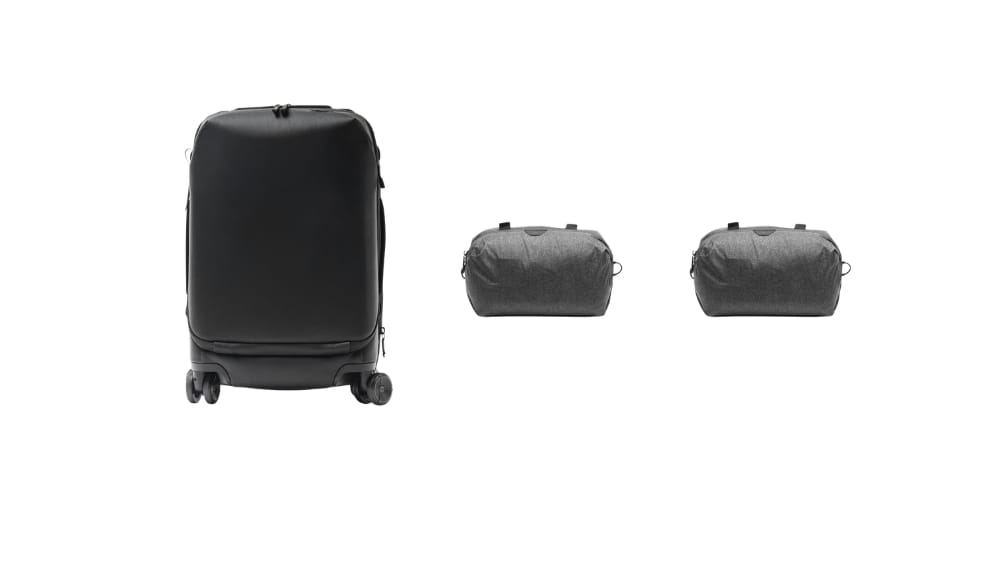 zestaw walizka peak design roller pro carry-on black x1 + pokrowiec travel line peak design shoe pouch - na buty x2
