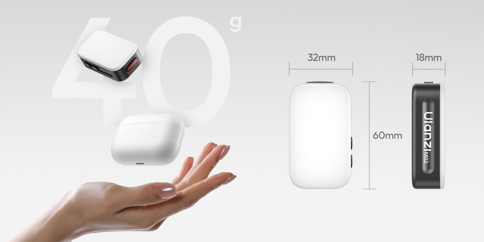 lampa błyskowa ulanzi m02 do smartfona - wb (5600 k)