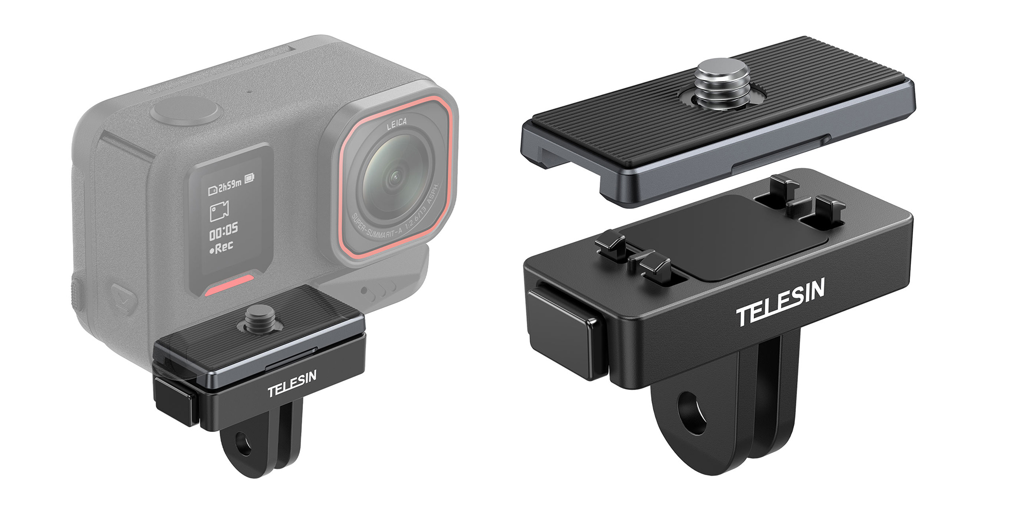 adapter montażowy magnetyczny telesin s7-jbk-18-tis do kamer insta360 ace pro / x3 / x4 / x5