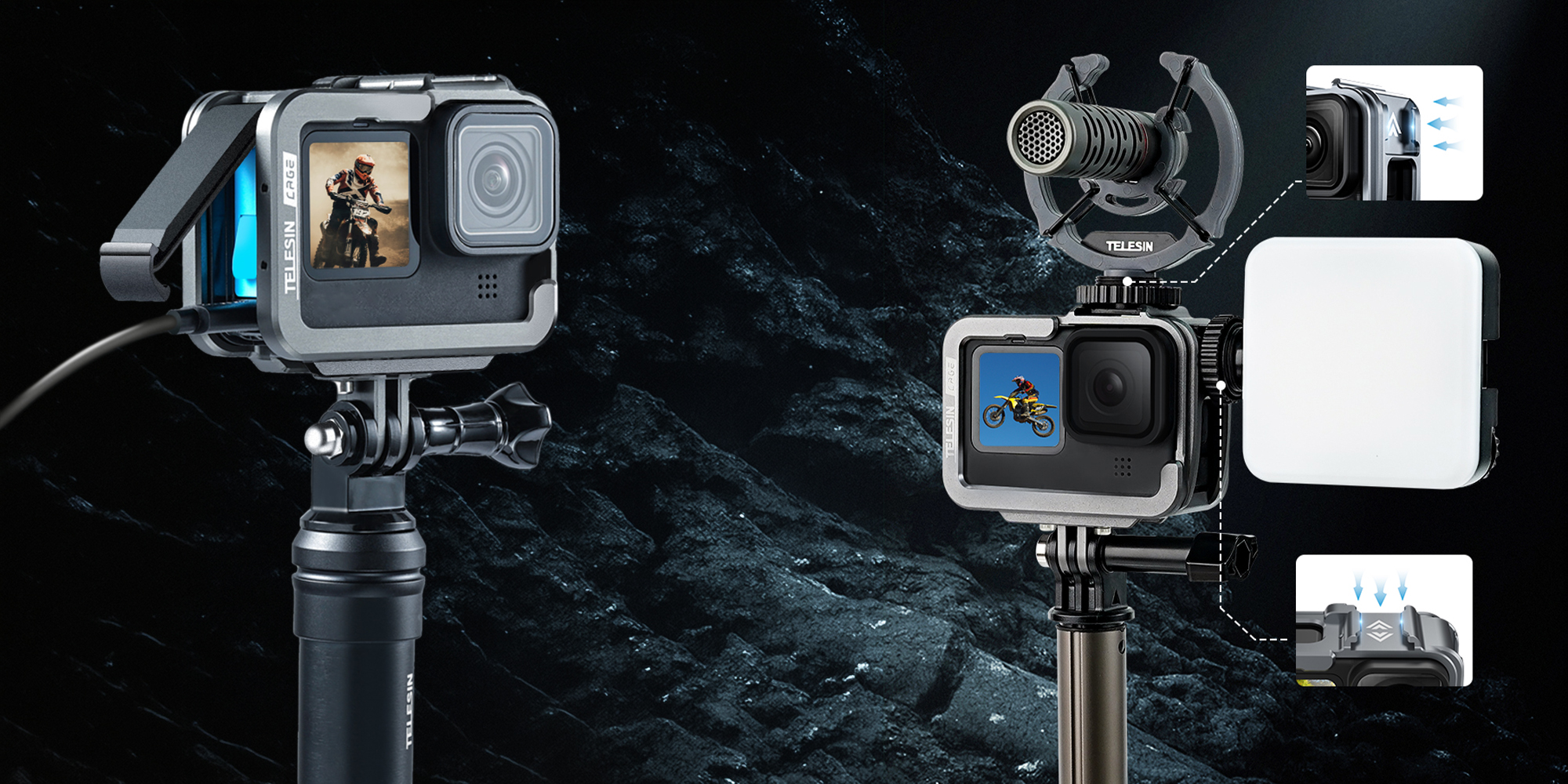klatka metalowa do kamer gopro hero 9 / 10 / 11 / 12 / 13