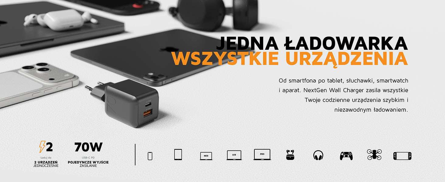 xtorm ładowarka sieciowa nextgen 70w czarna