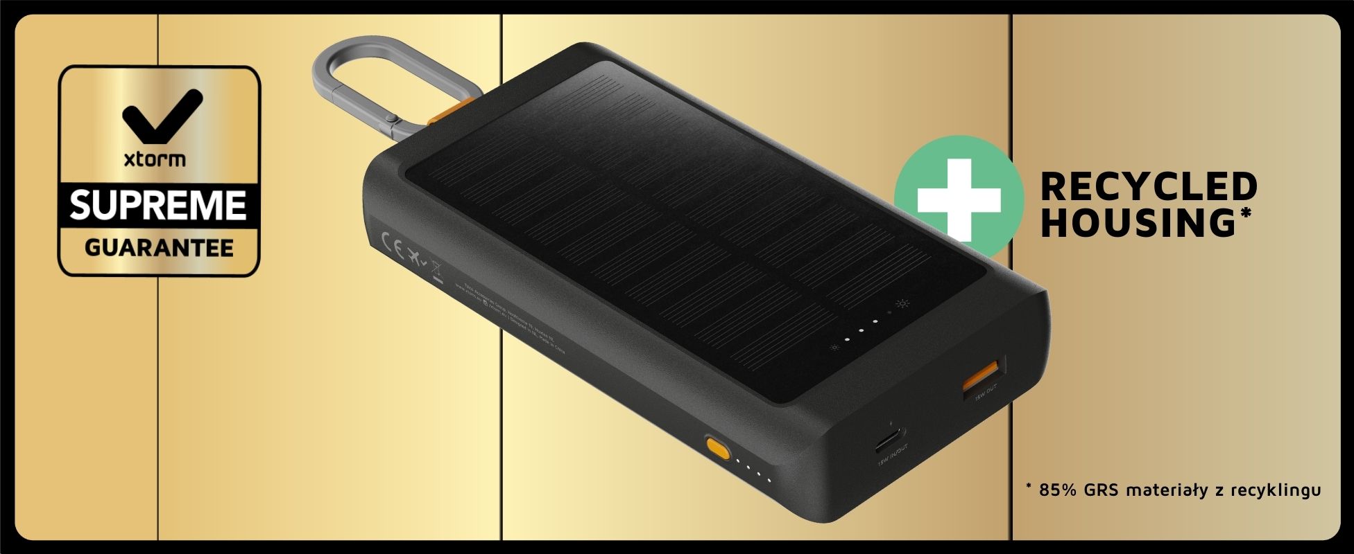 xtorm powerbank solarny go2 10.000 mah 15w czarny