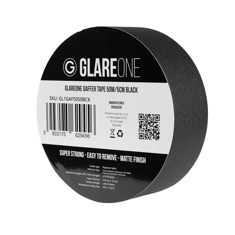 Czarna Taśma GlareOne Gaffer 50m/5cm