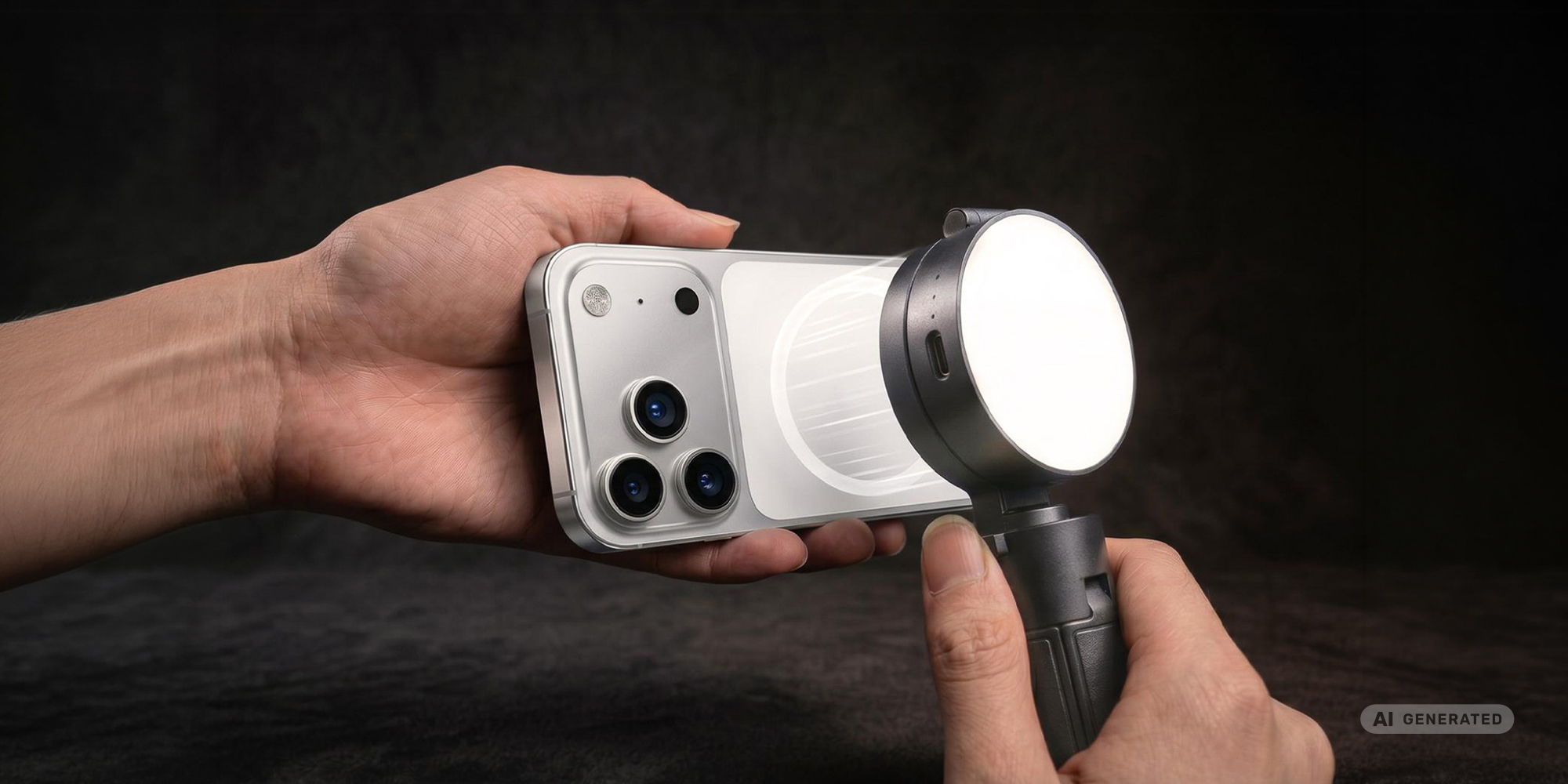 Selfie stick Ulanzi MT40 z lampą LED - WB
