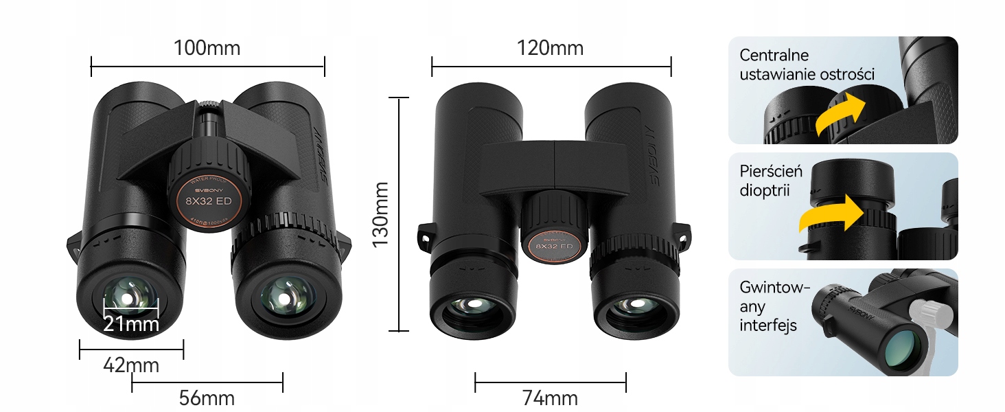lornetka svbony sv202 upgraded wide-angle ed [8x42]
