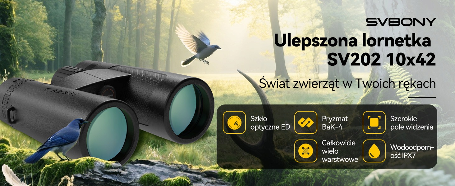 lornetka svbony sv202 upgraded wide-angle ed [10x42]