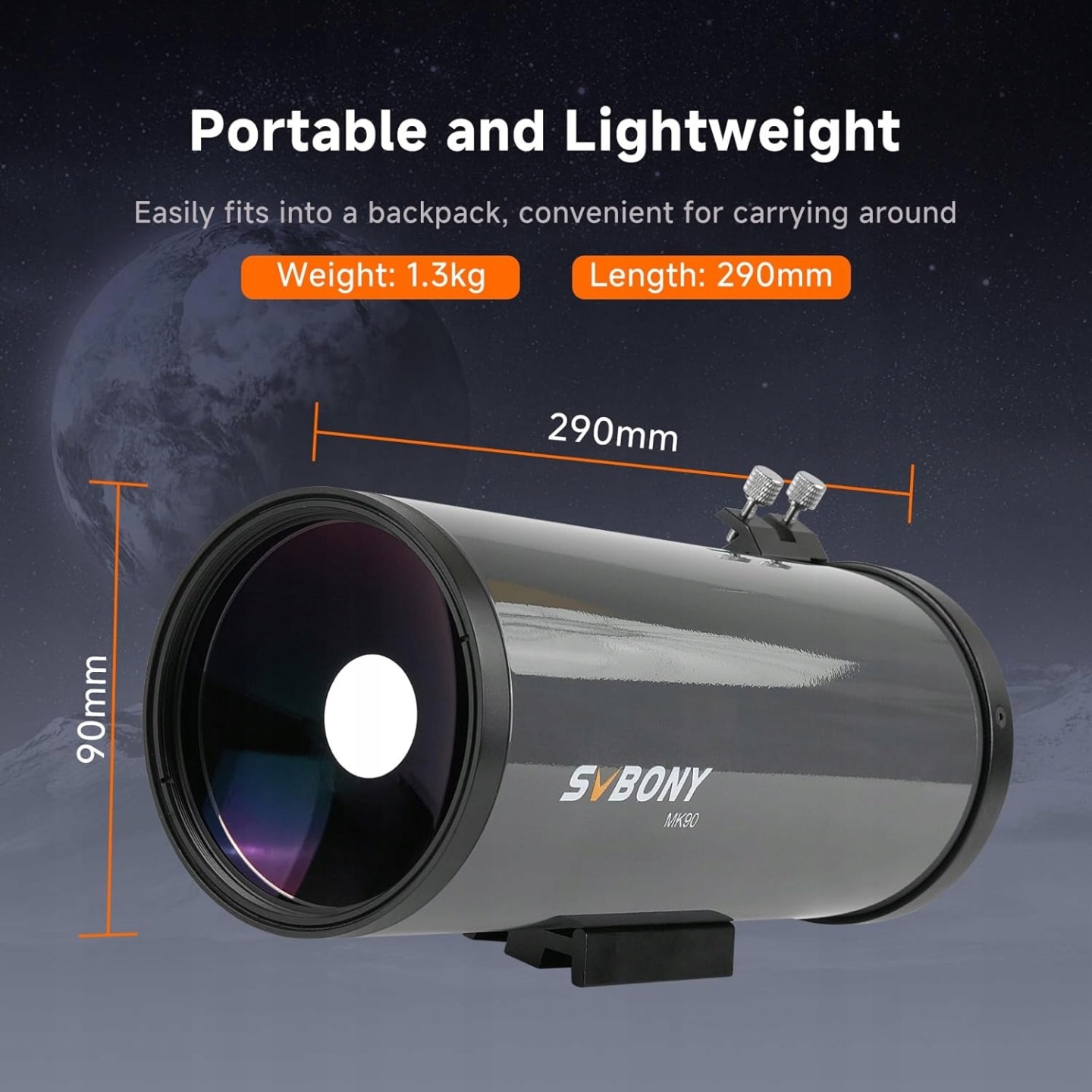 teleskop svbony mk90 maksutov cassegrain ota 90mm